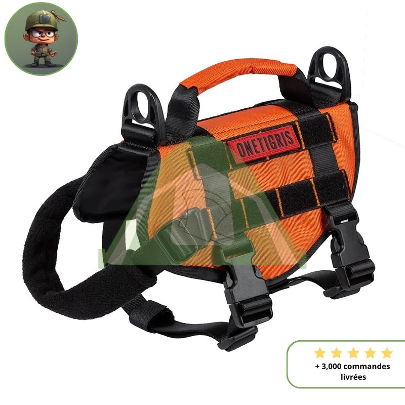 Gilet Militaire Chien orange