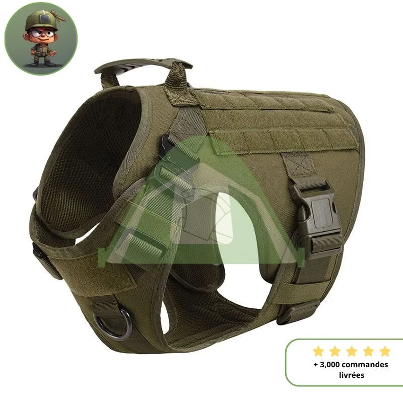 Harnais chien tactique vert – Image 2