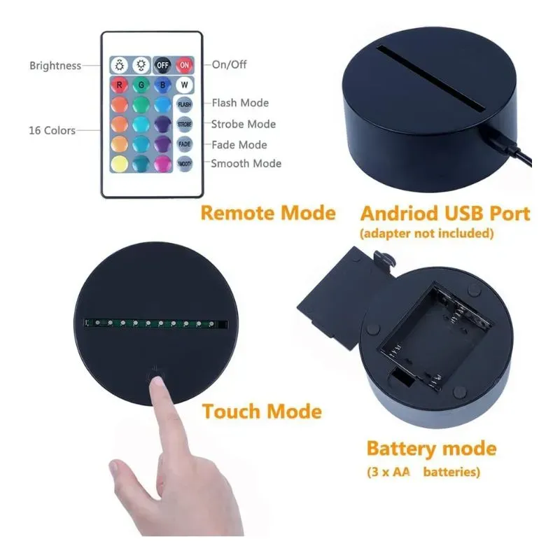 3D Lampe d'illusion Optique Cœur Avec Les Mains – Image 9