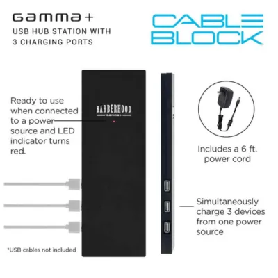Cable Block – 3 USB Hub Station Gammapiù Barberwood – Image 4