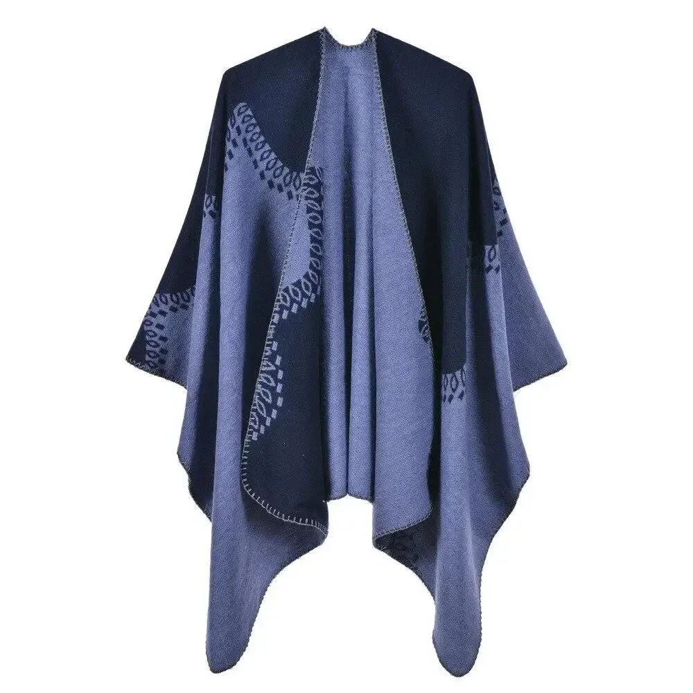 Poncho Duo Couleur Femme – Image 5