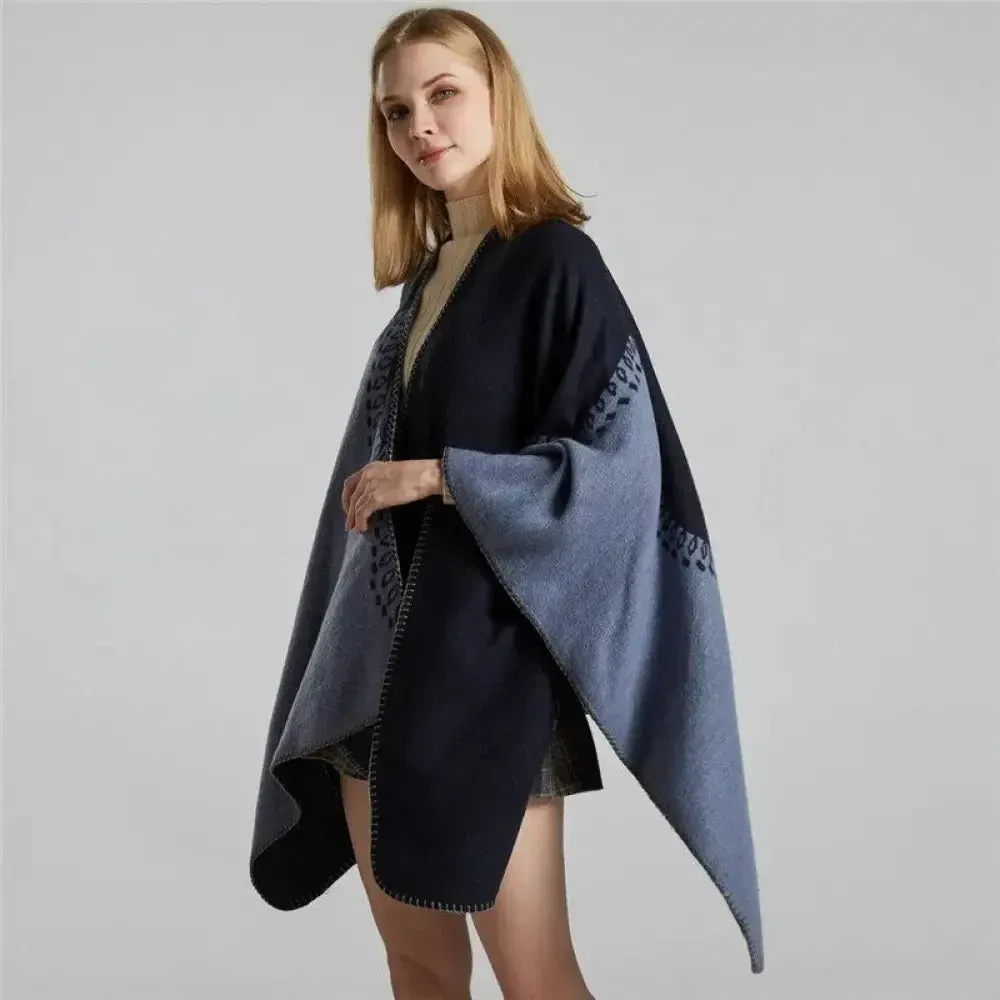 Poncho Duo Couleur Femme – Image 4