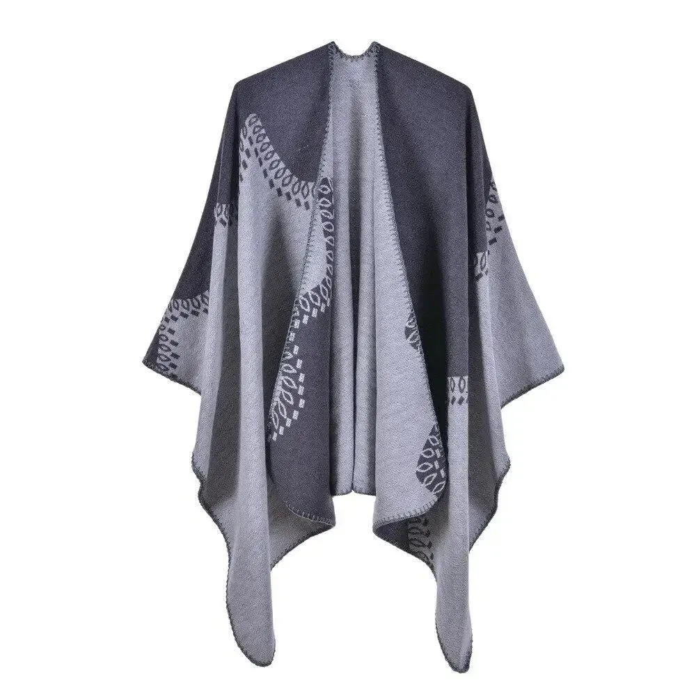 Poncho Duo Couleur Femme – Image 6