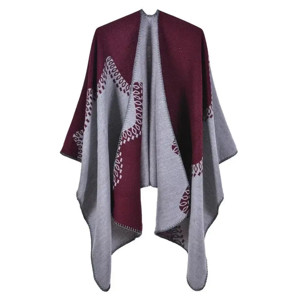 Poncho Duo Couleur Femme – Image 9