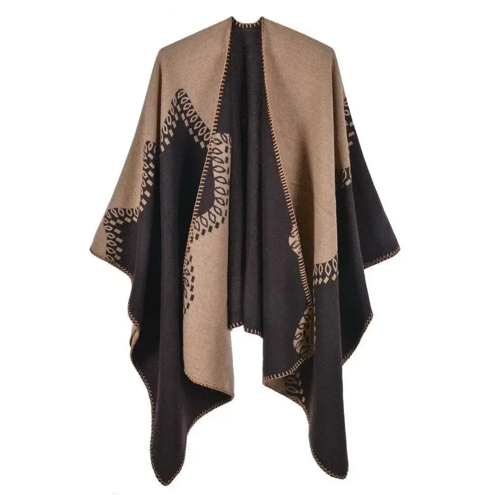 Poncho Duo Couleur Femme – Image 7