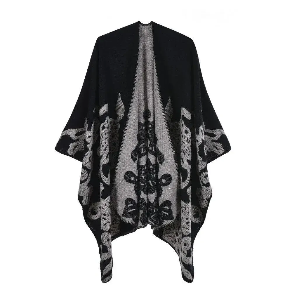 Poncho Femme Imprimé Floral et Papillon – Image 6
