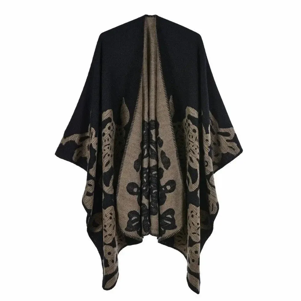 Poncho Femme Imprimé Floral et Papillon – Image 9