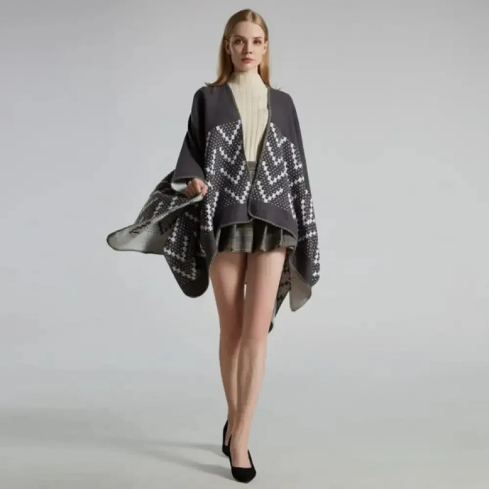 Poncho Femme Motif Cachemire – Image 3