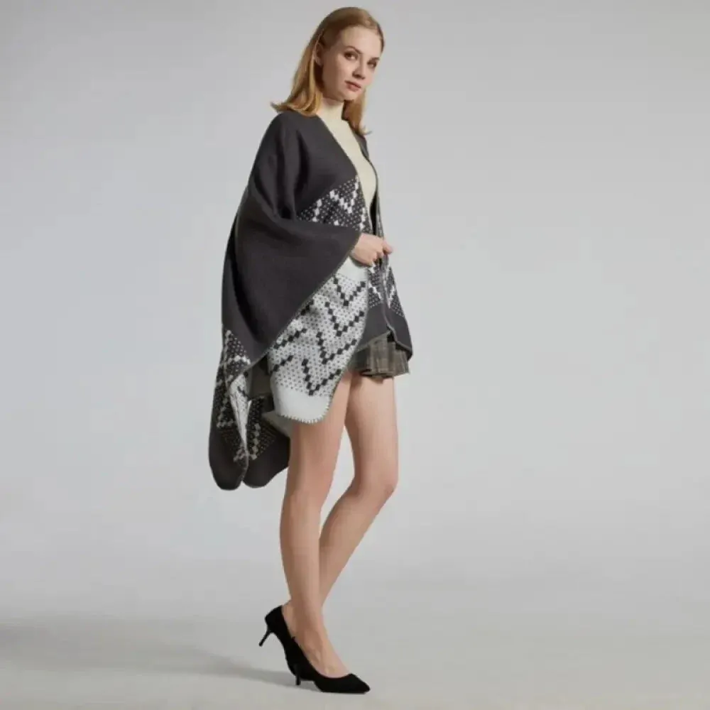 Poncho Femme Motif Cachemire – Image 5