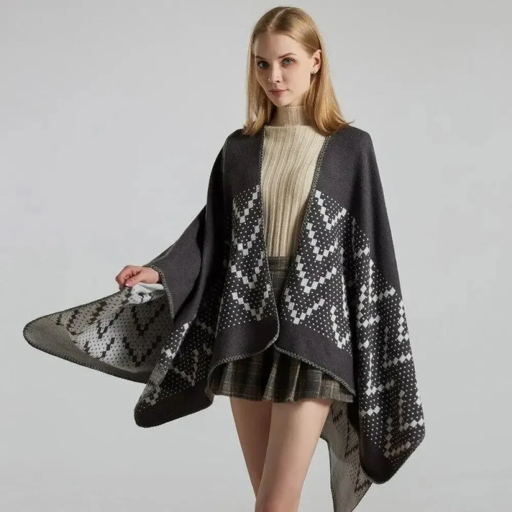 Poncho Femme Motif Cachemire – Image 4