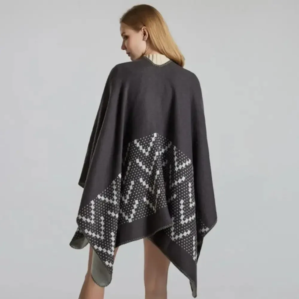 Poncho Femme Motif Cachemire – Image 2