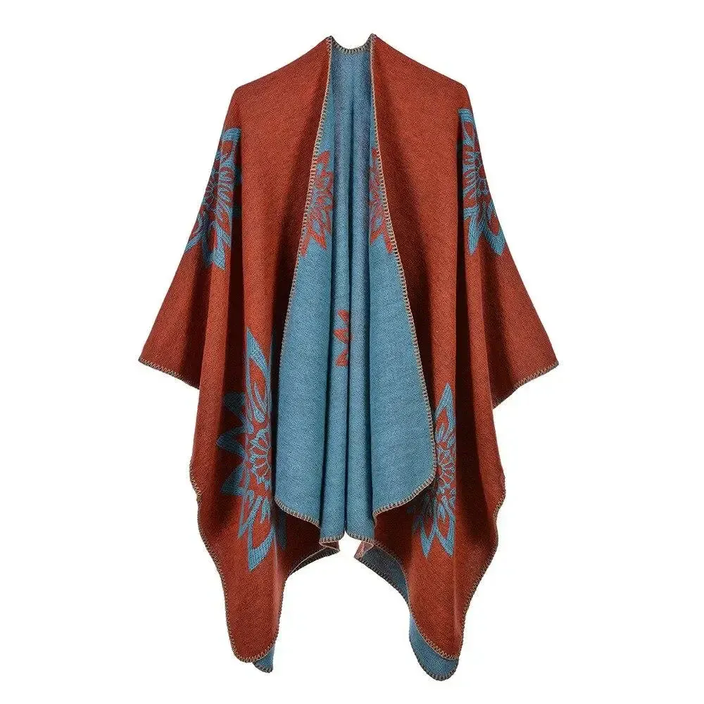 Poncho Femme Style Oranger – Image 5