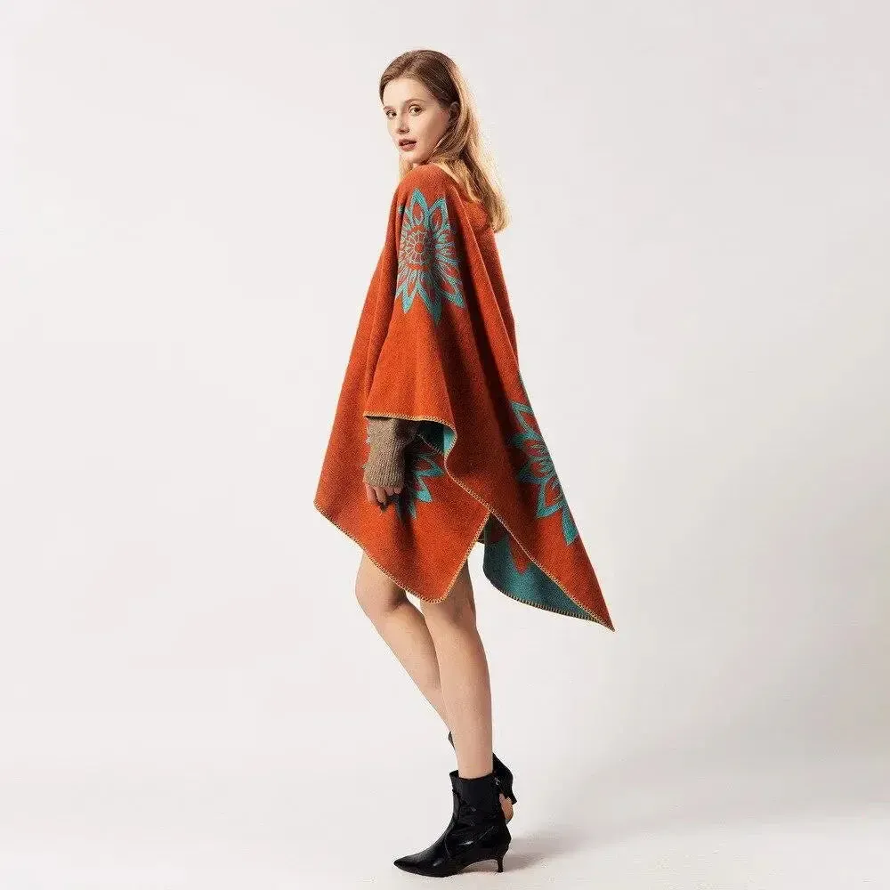 Poncho Femme Style Oranger – Image 4